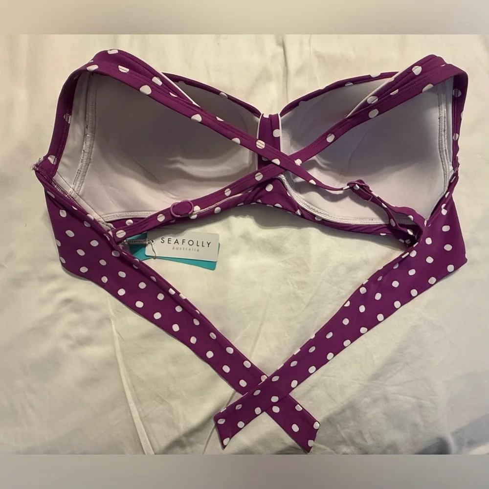 Seafolly Purple Polka Dot Bikini Top - Picture 4 of 4